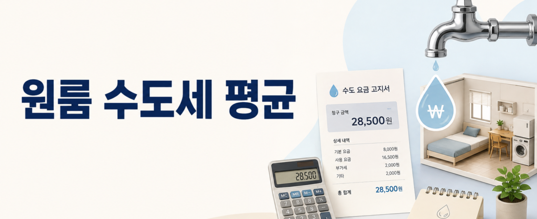 원룸 수도세 평균 얼마? 1인 가구 수도요금 확인하는 법