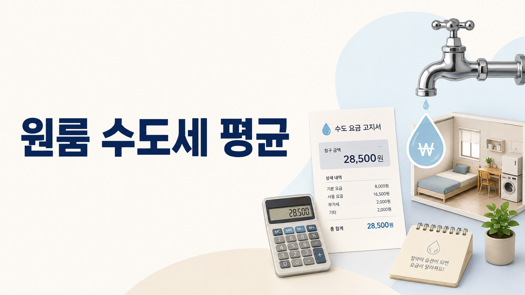 원룸 수도세 평균 얼마? 1인 가구 수도요금 확인하는 법