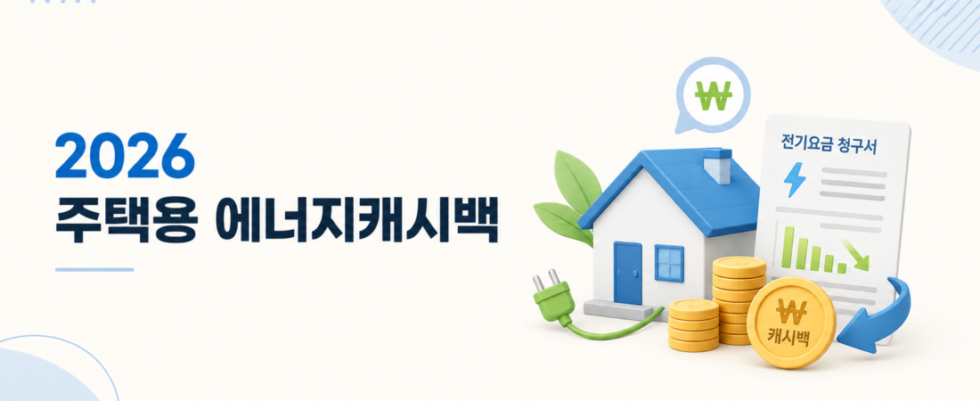 2026 주택용 에너지캐시백, 1%만 줄여도 받을 수 있습니다