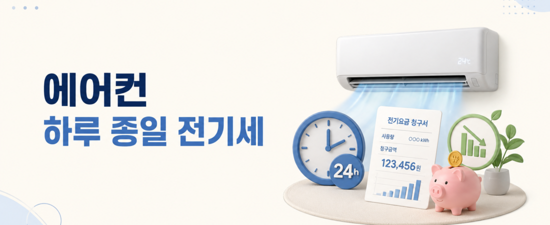 에어컨 하루종일 전기세 얼마? 24시간 사용량과 한 달 요금 계산하는 법