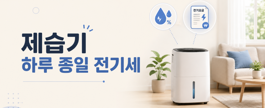 제습기 하루종일 전기세 얼마? 24시간 사용량과 한 달 요금 계산법