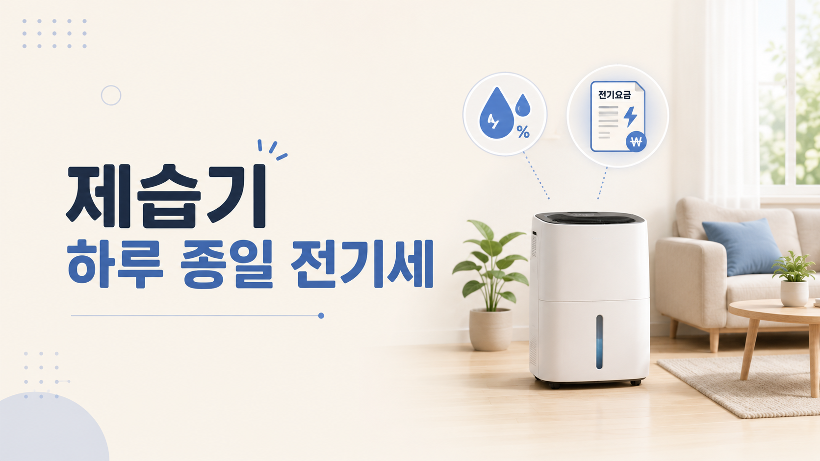 제습기 하루종일 전기세 얼마? 24시간 사용량과 한 달 요금 계산법