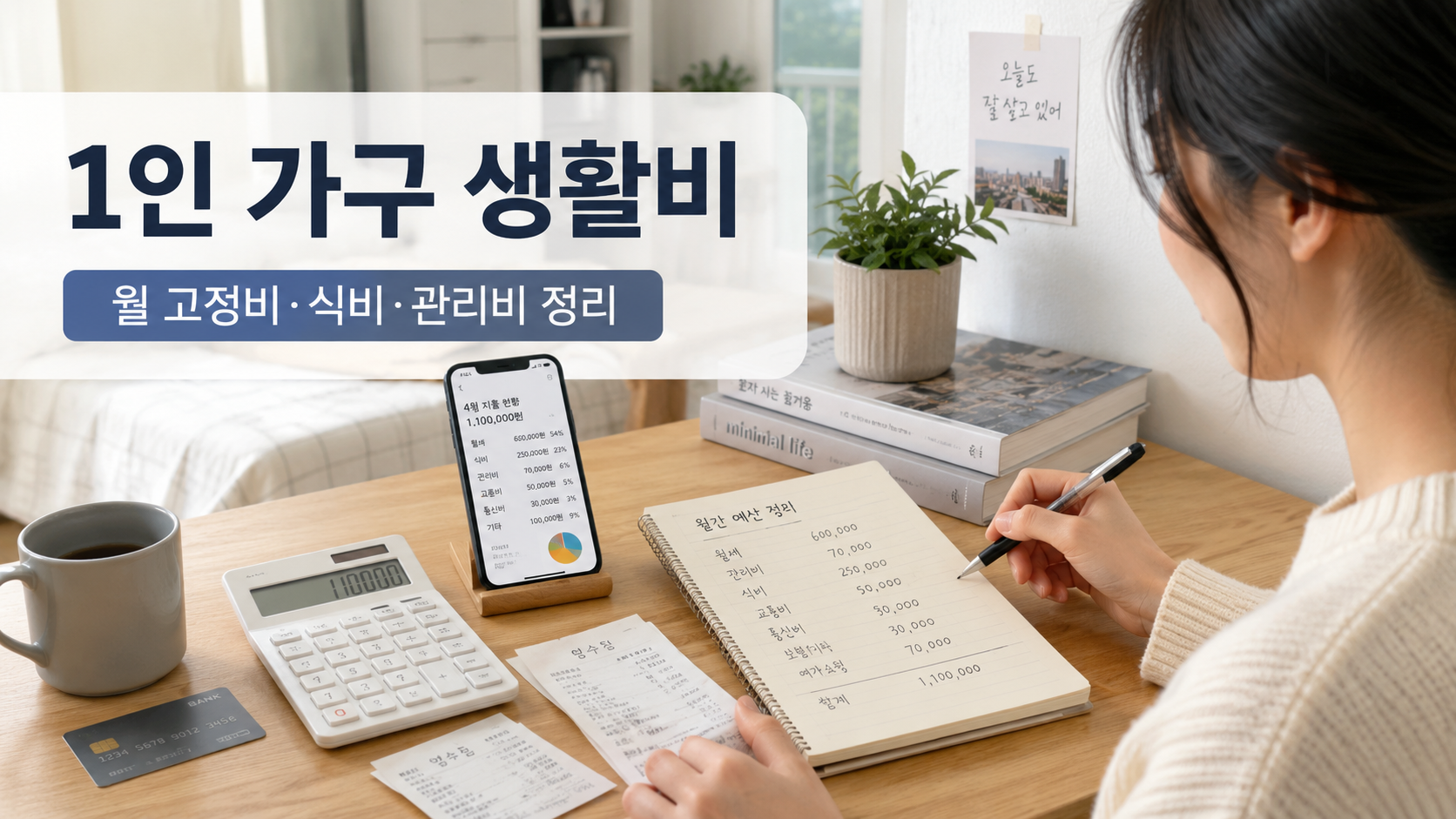 1인 가구 생활비 얼마 들까? 월 고정비·식비·관리비 항목별 정리