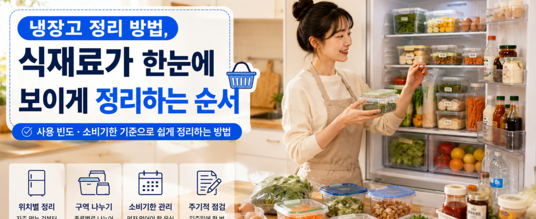 냉장고 정리 방법, 식재료 찾기 쉬운 위치와 정리 순서