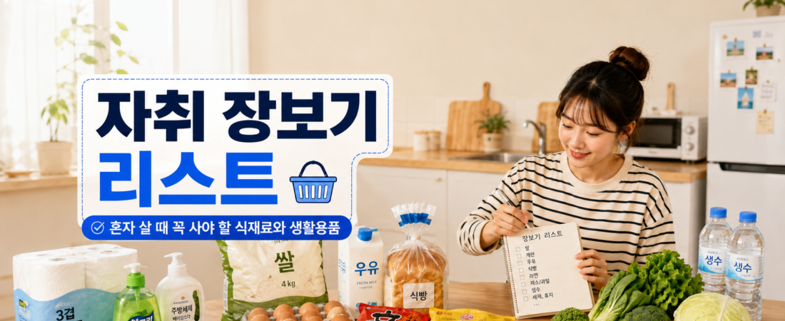 자취 장보기 리스트, 혼자 살 때 미리 사두면 좋은 것