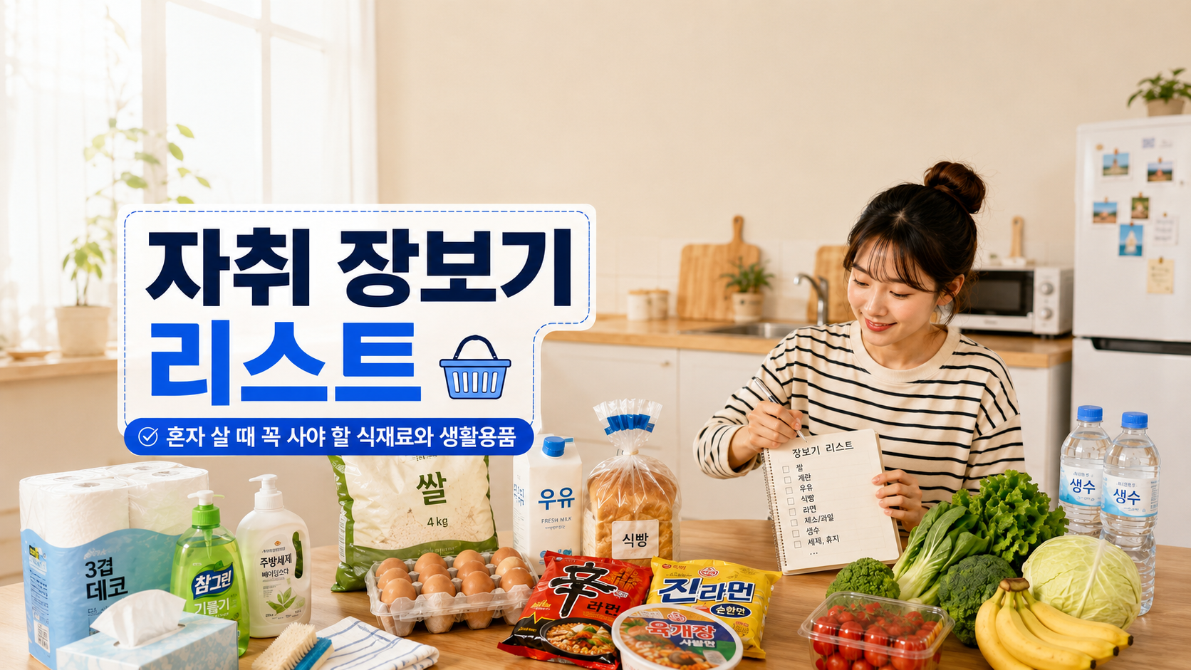 자취 장보기 리스트, 혼자 살 때 미리 사두면 좋은 것
