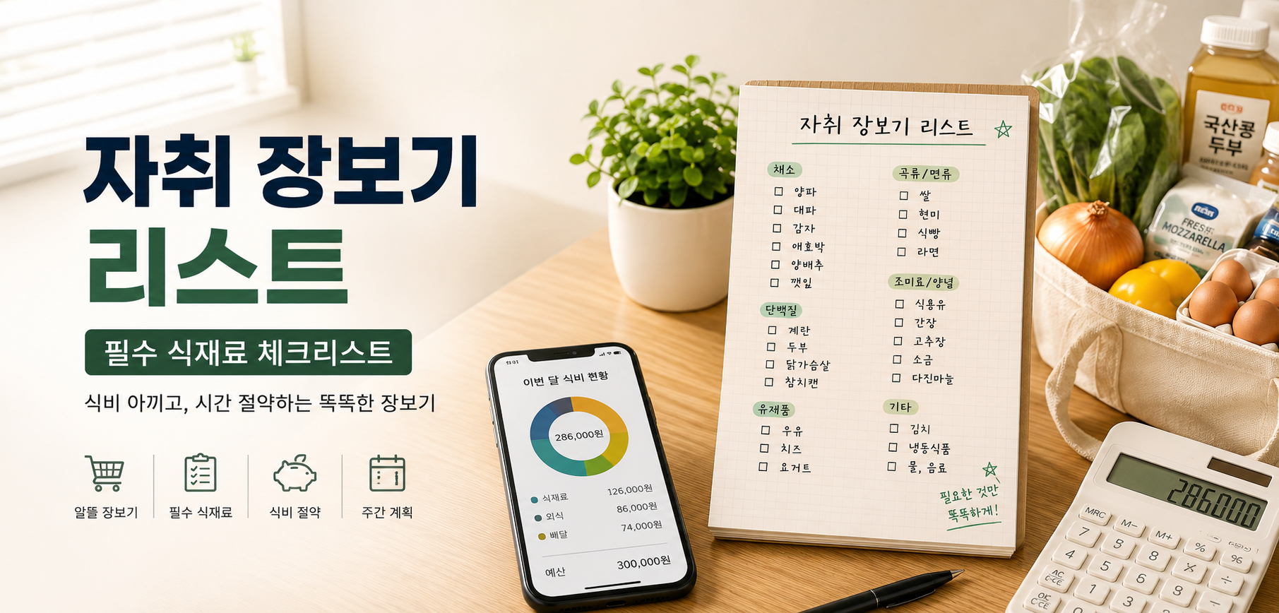 자취 장보기 리스트, 혼자 살 때 꼭 사야 할 식재료와 생필품 정리