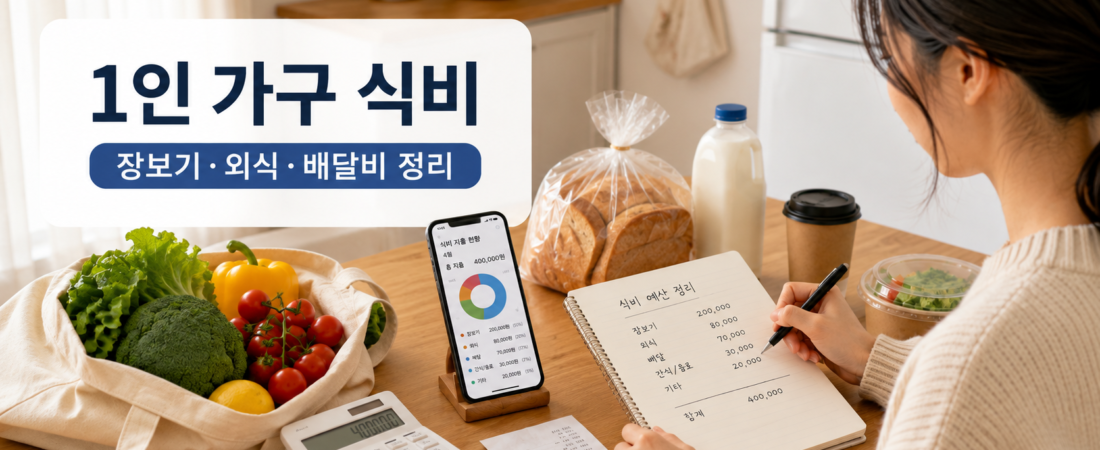 1인 가구 식비 얼마나 들까? 장보기·외식·배달비 나눠서 계산하기