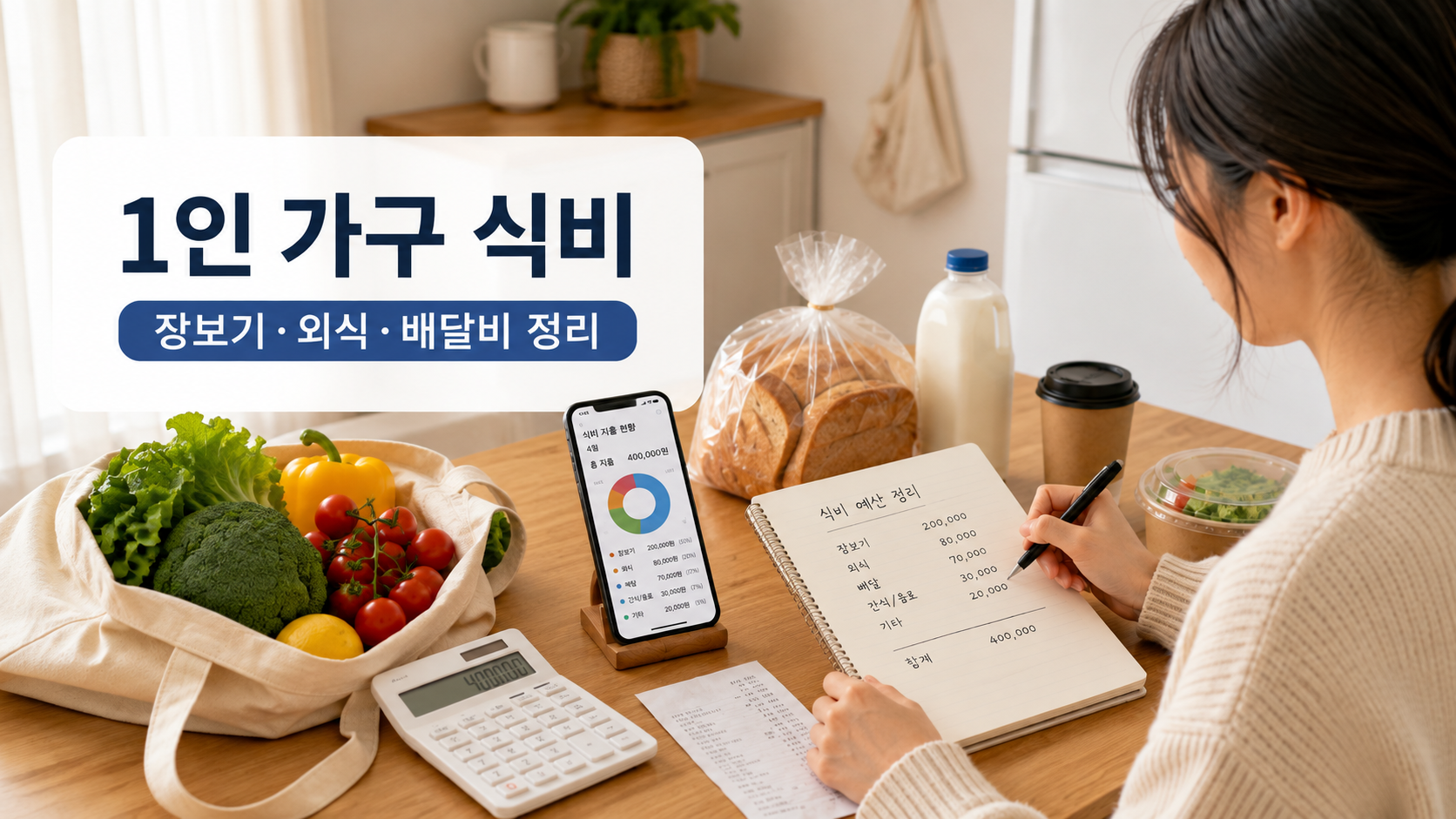 1인 가구 식비 얼마나 들까? 장보기·외식·배달비 나눠서 계산하기