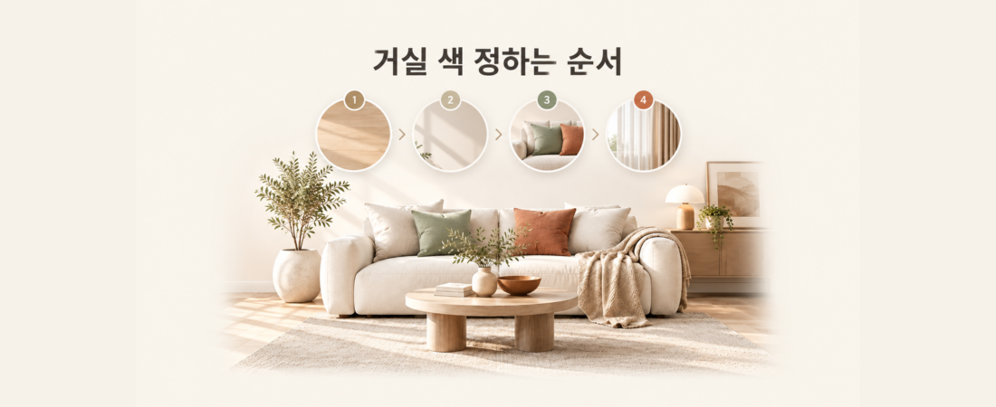 거실 색 정하는 순서, 바닥·벽·소파·커튼 무엇부터 고를까