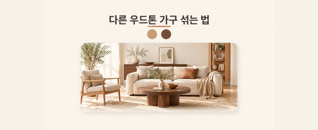 오크·월넛처럼 다른 우드톤 가구를 같이 쓰는 법